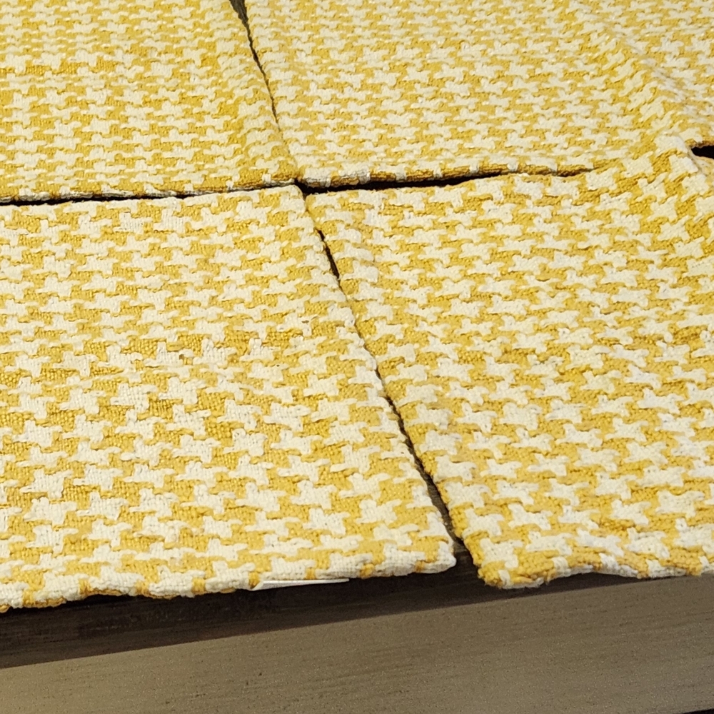 Yellow and White Houndstooth Place Mats